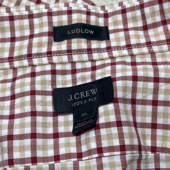 J. Crew Men's Checkered Shirt - Red and White - Picture 3 of 7
